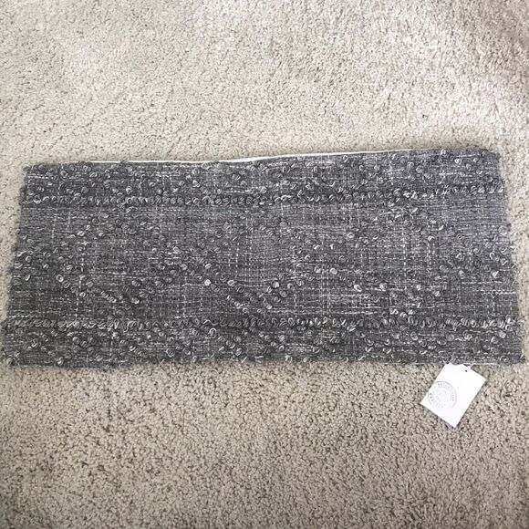 Arhaus ESTERO Outdoor Lumbar Pillow Cover Gray Woven Recycled Polyester 31x14 - Picture 1 of 7